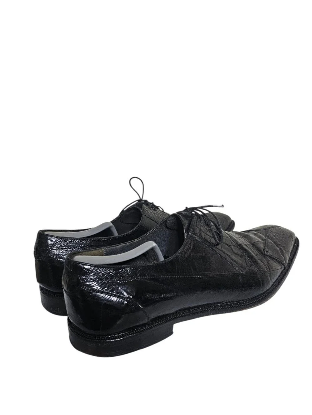 Belvedere Exotic Black Crocodile Dress Shoes Handmade Mens Sz 13 RARE SHOES